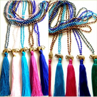 tassels necklaces beads crystal elephant caps bronze 50 pieces free shipping Mix